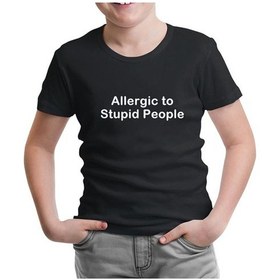 Resim Lord Tshirt Allergic To Stupid People Siyah Çocuk Tshirt 