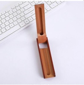 Resim Ganzhoushop Ahşap Kalem Sunum Kutusu: Tükenmez Kalem Kutusu Boş Kalem Düzenleyici Ekran Tutucu İş Ofis Okul Malzemeleri İçin Çok Amaçlı 