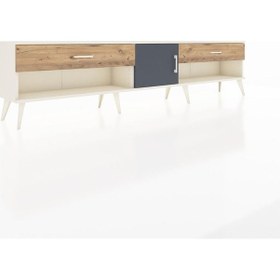 Resim Arges Tv Ünitesi Tek Raflı 2 Çekmeceli Tek Kapaklı 220x30x51 Aytaşı-antrasit/çam Antrasıt/atlas Çam - Aytası 