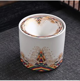 Resim Dashanshop 1 Adet Seramik Sinek Önleyici Kül Tablası, Beyaz Deniz Suyu Desenli, Erkekler İçin Ev Kullanımı 