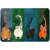 Resim İç Ve Dış Mekan Kullanımı İçin Kedi Desenli Kaymaz Kapı Paspası Büyük Diğer 