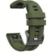 Resim Dayanıklı 22mm Quickfit Spor Silikon Kayış, Su Geçirmez Yeşil Yedek Kayış Güvenli Toka ile Garmin Fenix 8/7/7 Pro/6/6 Pro/5/5 Plus & Forerunner 965 955 945 935/Approach S62 S60 - Rahat Uyum, Quickfit Spor, Silikon Kayış 