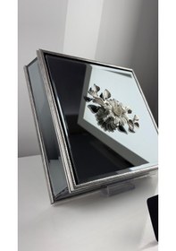 Resim Aynalı Kutu Gondol Şekerlik Sunumluk Söz Nişan Kız İsteme Çikolatalık Dekoratif Obje Biblo Süs Eşya 47 Gümüş 