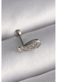 Resim 316l Çelik Gümüş Renk Zirkon Taşlı Kanat Tragus Piercing - Tj-pr1269 Çok Renkli 