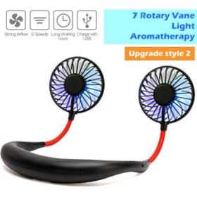 Resim Boyun Askılı Seyahat Fan Vantilatör Rgb Şarjlı Kablosuz 