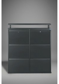 Resim Lıccıa Metal Ayakkabılık 3 Lü Yatay Kilitli Model Antrasit 