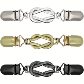 Resim 3 adet Vintage Elbise Klipsi, Sırt Askılı, Şal Hırka Yaka Klipsleri, Elbise Pantolon Belini Sıkılaştırabilir, Metal Malzemeden Üretilmiş, Taşsız. 