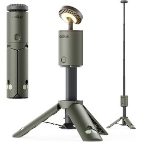 Resim Roxform Outask Teleskopik Şarjlı Kamp Feneri, Bataryalı, Powerbank Özellikli, Led Aydınlatma, Kamp Lambası Haki Yeşili 