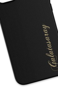 Resim Galatasaray Gold El Yazı Deri Magsafe Telefon Kılıfı - iPhone 14 