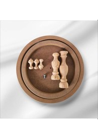 Resim Ahşap Boyanabilir İki Katlı Sunumluk 