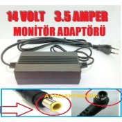 Resim Ata Elektronik 14V 3.5A Lg Samsung Uyumlu Monitör Syncmaster S22C300H P2770 SA350 UE590 S27D360H UN22F5000AF S27B350H S27E390H Adaptörü - Iğne Uçlu 