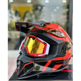 Resim Motoanl Motosiklet Motocross Gözlük Polikarbonat Lens Profesyonel Mx Atv Enduro Mtb Kross Gözlük Red-White 