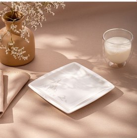 Resim Emsan Pamukkale Kare Tabak 18 Cm Beyaz 