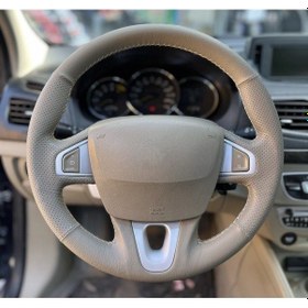 Resim Megane 3 Fluance Araca Özel Direksiyon Kılıfı Airbeg Kapağındaki Siyah 