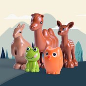 Resim 5 Adet Büyük Hayvan İnşaat Blokları Seti - Gençler İçin Toksik Olmayan ABS Eğitici Oyun Seti, Fil, Fok, Panda ve Daha Fazlası ile 