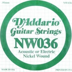 Resim D'Addario NW036 Nickel Wound Elektro Gitar Tek Tel 