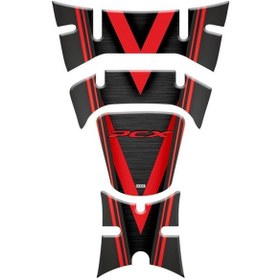 Resim Gogo Tank Pad 001 Siyah-kırmızı 4 Parça Honda Pcx 125 2018-2020 