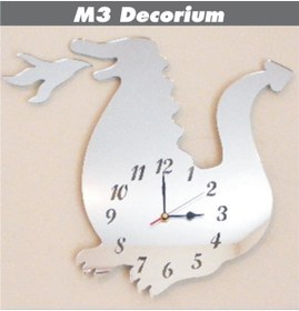 Resim M3 Decorium Ejderha Dekoratif Ayna Saat Beyaz 