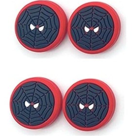 Resim Cafele PS4 - PS5 - Xbox One X/S - Series X - Series S Analog Koruyucu Silikon Pad Spiderman Örümcek Ağ 