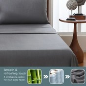 Resim 1 Adet Yazlık Serinletici Bambu Lifli Çarşaf, %30 bambu lif + %70 mikrofiber malzeme, yumuşak ve nefes alabilir yazlık serinletici çarşaf, derin cepli lüks tasarım, makinede yıkanabilir 