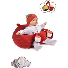 Resim Oyuncaklı Bebek Oturma Destek Minderi - Devrilmez Bebek Koltuğu - Büyük Bebek Oturağı Kırmızı 
