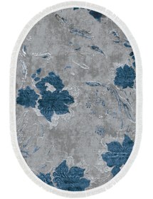 Resim Alanur Home Eko Trend Djt Yıkanabilir Kaymaz Taban Oval 3 Lü Yatak Odası Takımı 660m Suluboya Mavi 