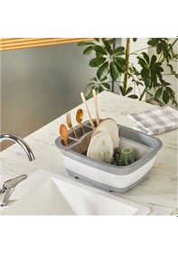 Resim Golden Rod Gri Katlanabilir Bulaşıklık 9 Litre Beyaz - Gri 