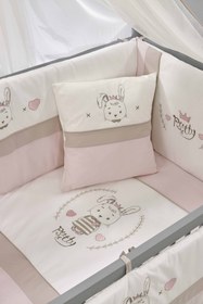 Resim Meltem Smart Pretty Pembe Nakışlı Pamuklu Bebek Uyku Seti 60x120 cm 