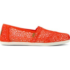 Resim Espadril / Keten Kadın 10021935 Toms Alpargata Moroccan Crochet Flame Flame Mercan 