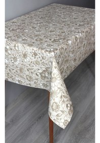 Resim Elyaf Silinebilir Pvc Muşamba Masa Örtüsü 1279-kumaşçiçek Bej 