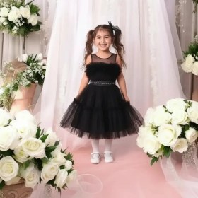 Resim Ahsenim Bebe Göğüs Fırfırlı Kız Çocuk Abiye Elbise 5-10 Yaş 