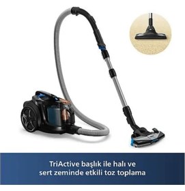 Resim Phılıps Toz Torbasız Süpürge 900W Güç ALLERGYH13 Filtre Alerjii Kilit Sistemi, Tozları Hapseder Yüksek Seviyede 