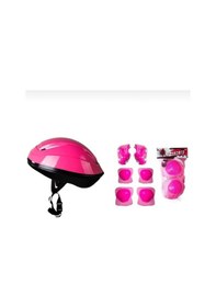 Resim Kask Dizlik Dirseklik Koruyucu Set Pembe 