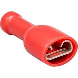 Resim DİŞİ FİŞ MİNİ (TAM İZOLELİ) (KALAYLI) (4.8 MM) (0.50-1.50 MM KABLO UYUMLU) KIRMIZI 