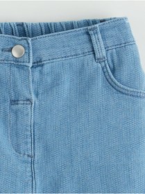 Resim LC Waikiki Beli Lastikli Kız Çocuk Jean Etek 
