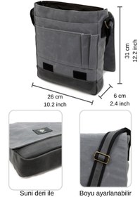 Resim Old Cotton Cargo 7112 Western S Su Geçirmez Kumaş Okul - Baguette - Tablet - Çapraz Askılı Omuz Postacı Çantası 