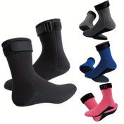 Resim Kadınların Kalın Neopren Dalış Çorapları, 3mm Isıtılmış Anti-Kayma Dayanıklı, Orta Tüp, Örgü Kumaş, Su Geçirmez Olmayan, %97 Neopren %3 Naylon, Kış Yüzme, Sörf, Şnorkelli Yüzme, Su Sporları Aksesuarları 