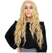 Resim Fiber Sentetik Uzun Su Dalgası Peruk / Sarı - Aysc-461950 Karışık - Çok Renkli 