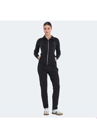 Resim Slazenger REFER Kadın Fermuarlı Dik Yaka Cepli Siyah Eşofman Takımı 