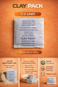 Resim nemtut CLAY PACK AKTİF KİL NEM ALICI 1/2 UNİT ( 10 CM X 5 CM - 23 g ) 50 ADET 