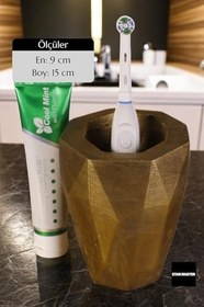 Resim Diş Fırçası Kabı Diş Fırçalığı Fırçalık Altın Eskitme Renk Model 19 8682874860960 