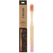 Resim T-Brush Bambu Pembe Çocuk Diş Fırçası 