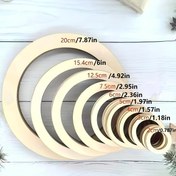 Resim DIY El İşleri için Çok Boyutlu Doğal Ahşap Dairesel Halkalar - Boyama, Ev Dekorasyonu, Parti Duvar Sanatı & Tatil Süslemeleri için Bitmemiş Ahşap Hooplar (12.7-19.81 cm), Dekoratif Asılı Süsler, Basit Temiz Tasarım, Pürüzsüz Dokusu 
