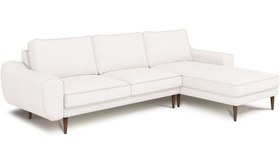 Resim Klem 280 x 171 Köşe Ahşap Ayak - Performans Keten - Mocha / Açık / Kalıcı Form 