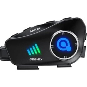 Resim Q28-2X Kameralı 2 Li Eşleşme Motosiklet Kask Bluetooth Interkom Su Geçirmez 1080P Hd 