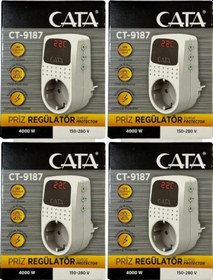 Resim Cata Ct-9187 4000w Akım Korumalı Led Göstergeli Priz 4 Adet 