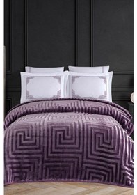 Resim Ecosse Blank Set Agossa Versace Battaniye Seti Mürdüm - 