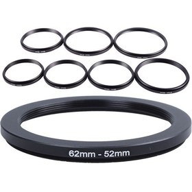 Resim 3C Store 1x 62MM-52MM 62MM - 52MM Siyah Adım Aşağı Halka Adaptörü ve 7x Filtre Adaptörü Kamera Lens Filtresi Adım Aşağı Halka Adaptörü (Yurt Dışından) 