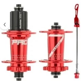 Resim Bike Sky Hassn's Pro 7 32H Kırmızı Ön-Arka Jant Göbek Takımı, Göbek Seti 