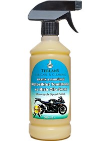 Resim Terlans Motosiklet Temizleyici Hızlı Cila Sprey 500 ml Mikrofiber Bez Motorcycle Cleaner Polish 